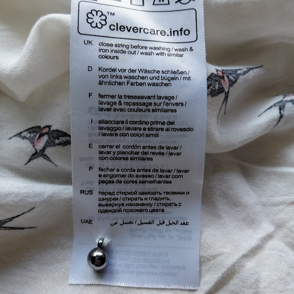 Esprit Cream Blouse with Black Bird Design - Picture 6 of 7